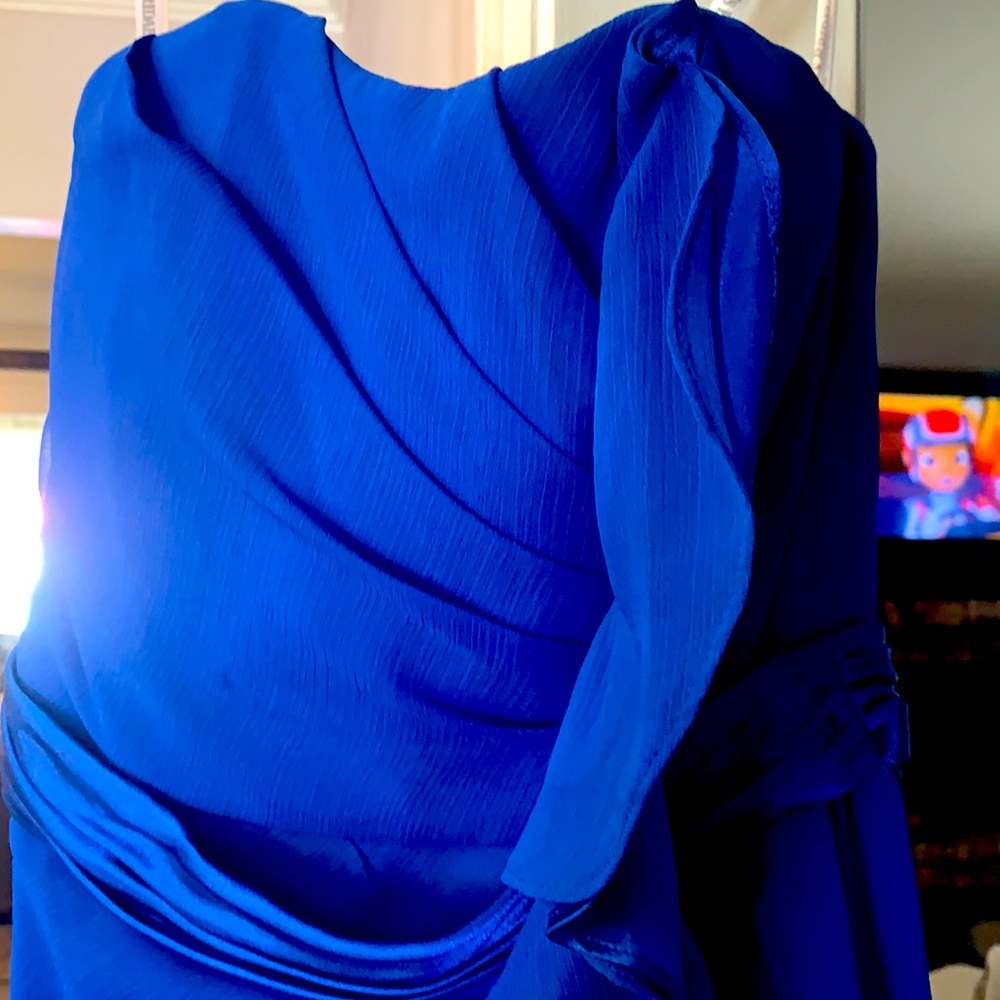 Blue, formal strapless dress